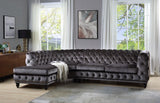 Atesis - Sectional Sofa - Dark Gray Velvet