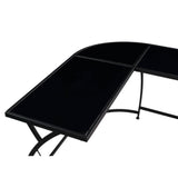 Janison - Desk - Black Glass & Black