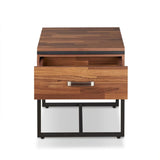 Sara - I - End Table - Walnut & Sandy Black