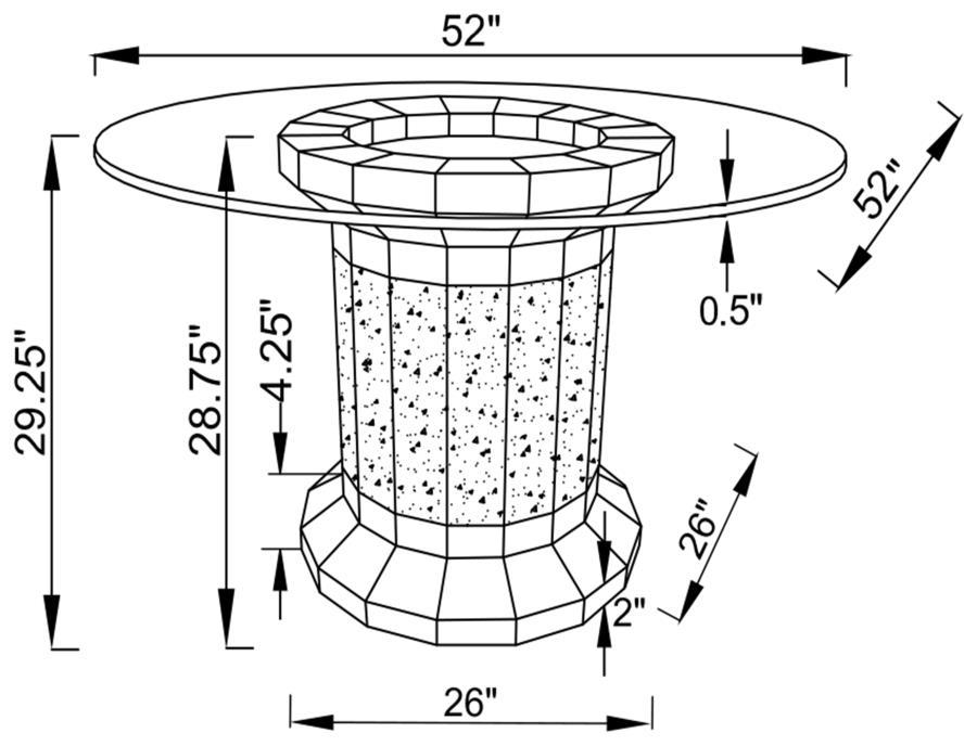 Ellie - Glass Top Dining Table