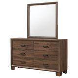 Brandon - 6-Drawer Dresser With Mirror - Warm Brown