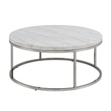 Zaidee - Coffee Table With Marble - Nickel