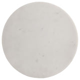 Colette - Round Marble Top Side Table - White And Dark Gray