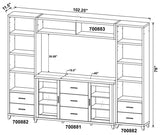 Lewes - 4 Piece TV Entertainment Center - Cappuccino