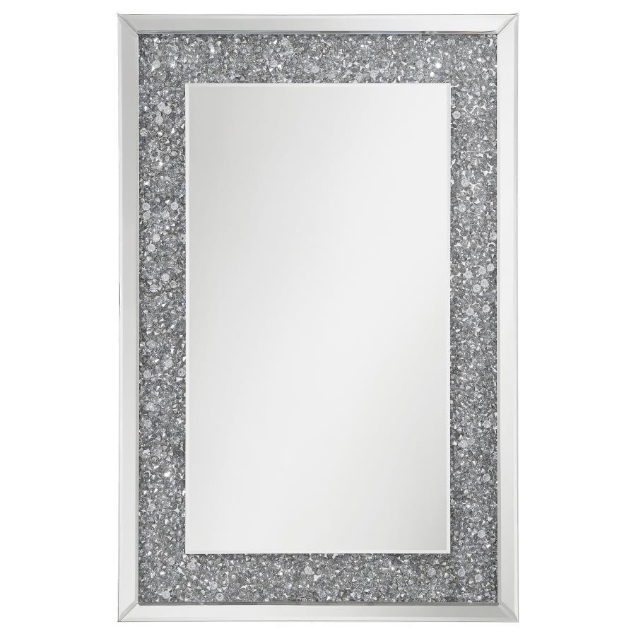 Valerie - Acrylic Crystal Wall Mirror - Silver