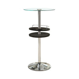 Gianella - Round Glass Top Bistro Bar Table - Chrome