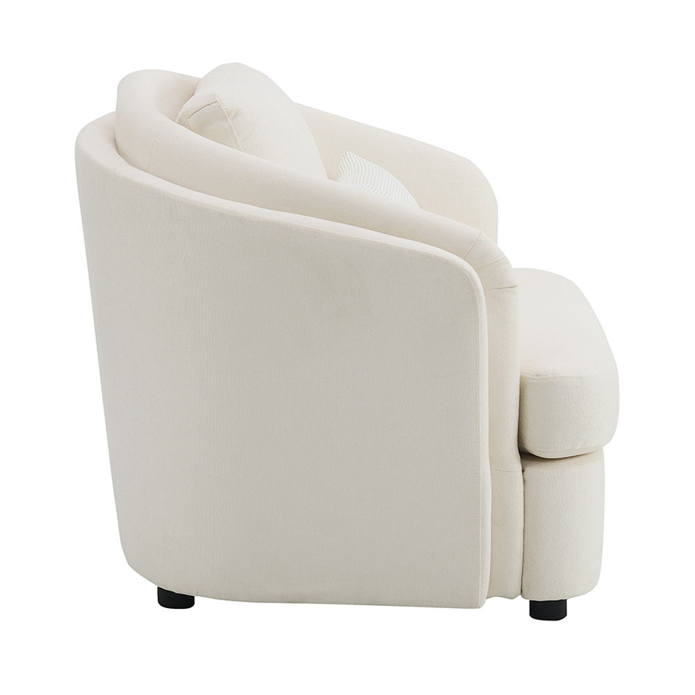 Mariko - Chair With Pillow - Beige Linen