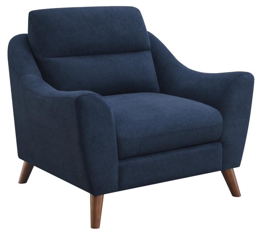 Gano - Upholstered Sloped Arm Accent Chair - Navy Blue