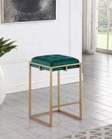 Nadia - Upholstered Backless Counter Stool (Set of 2) - Hunter Green