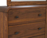 Robyn - 6-Drawer Dresser With Mirror - Dark Walnut