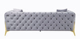 Jelanea - Sofa - Gray Velvet & Gold Finish - 30"