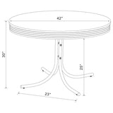 Retro - Round Wood Top Dining Table - White And Chrome