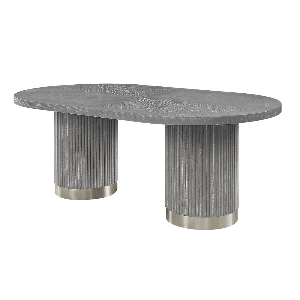 Adalynn - Dining Table With 2 Leaves - Weathered Gray Oak