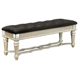 Heidi - Upholstered Tufted Bench - Metallic Platinum