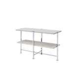 Brecon - Accent Table - White Oak & Chrome