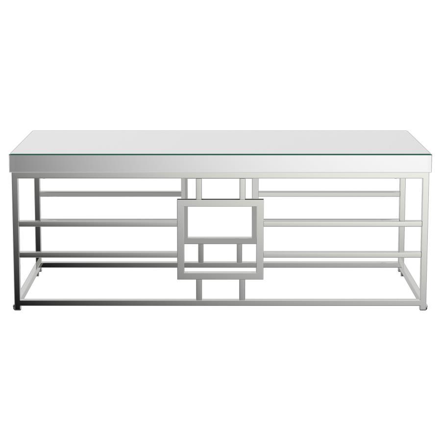 Dafina - Rectangular Mirrored Top Coffee Table - Chrome