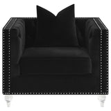 Delilah - Upholstered Tufted Tuxedo Arm Accent Chair - Black