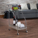 Badin - Serving Cart - Chrome & Clear Glass