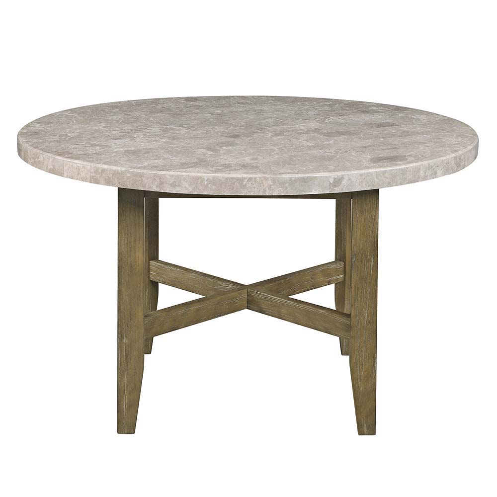 Karsen - Dining Table - Marble & Rustic Oak Finish