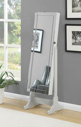 Yvonne - Cheval Mirror With Jewelry Storage - Dove Gray