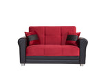 Ottomanson Avalon - Convertible Loveseat With Storage - Burgundy & Black