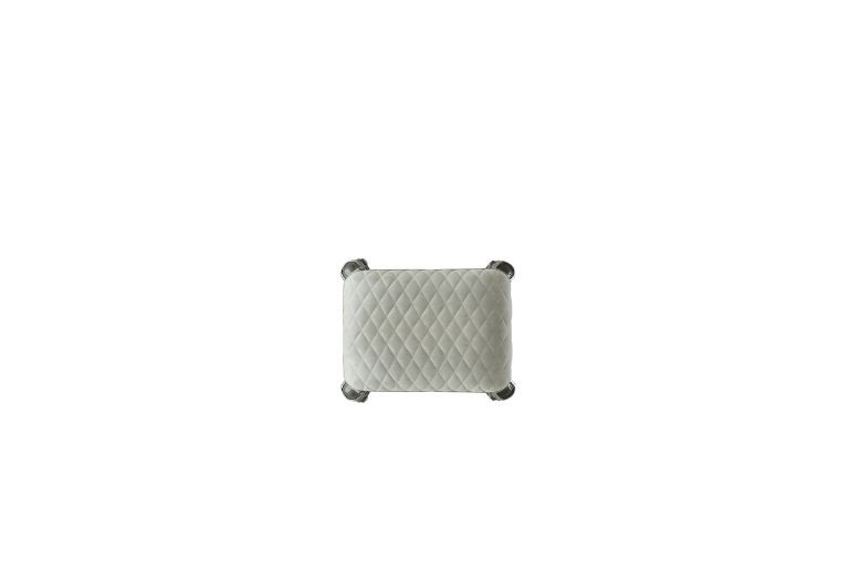 House - Delphine - Stool - Two Tone Ivory Fabric & Charcoal Finish