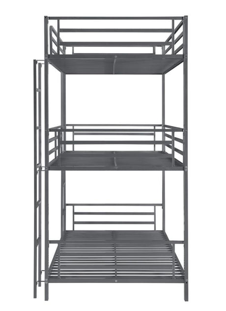 Maynard - Metal Twin Triple Bunk Bed - Gunmetal