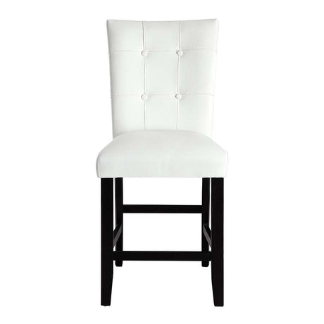 Hussein - Counter Height Chair (Set of 2) - White PU & Black Finish