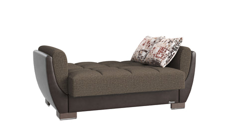 Ottomanson Armada Air - Convertible Loveseat With Storage - Gray Brown & Dark Brown