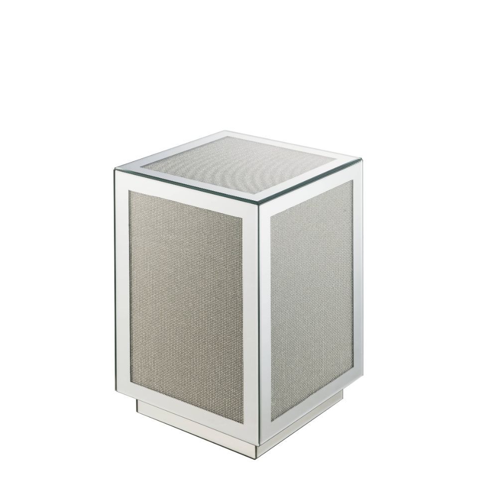 Lavina - Accent Table - Mirrored & Faux Diamonds - 20"