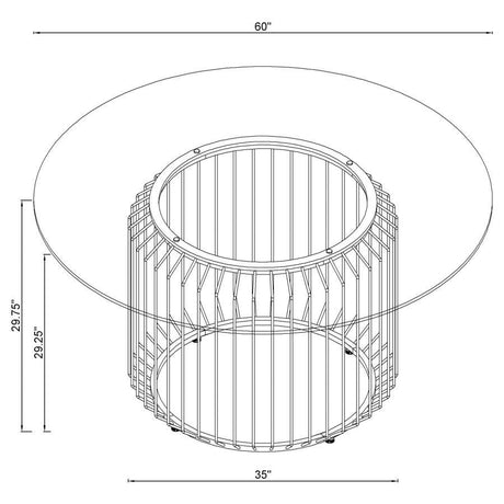 Veena - Round Glass Top Metal Dining Table - Chrome