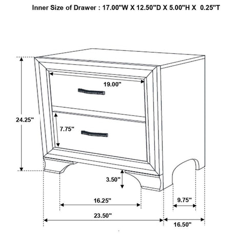 Beaumont - 2-Drawer Nightstand - Champagne