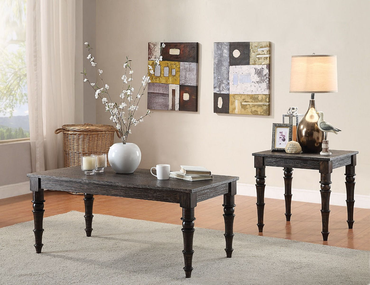 Kami - End Table - Antique Black