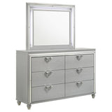 Veronica - 6-Drawer Dresser - Light Silver