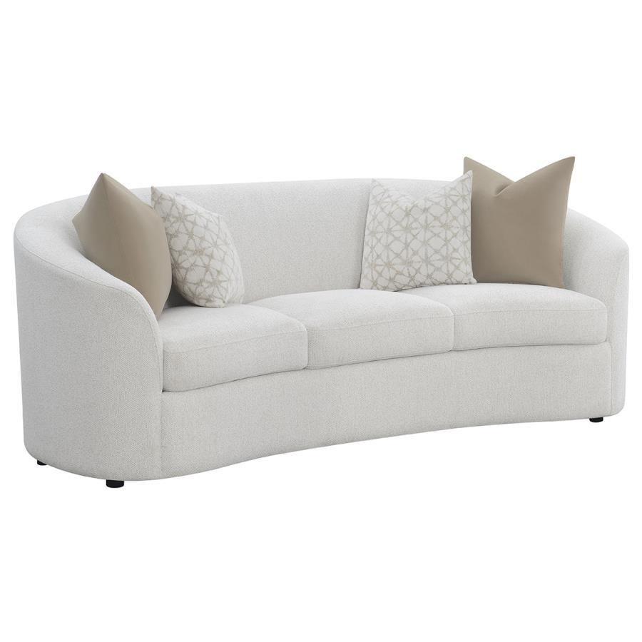 Rainn - Boucle Upholstered Sloped Arm Sofa - Latte