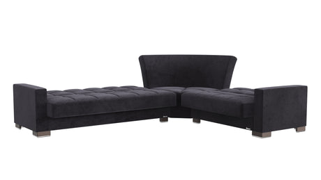 Ottomanson Armada - Convertible Sectional With Storage - Velvet Black