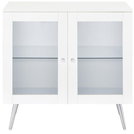 Nieta - 2 Door Engineered Wood Accent Cabinet - White High Gloss