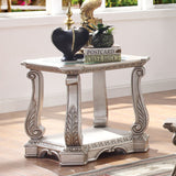 Northville - End Table - Antique Silver & Clear Glass