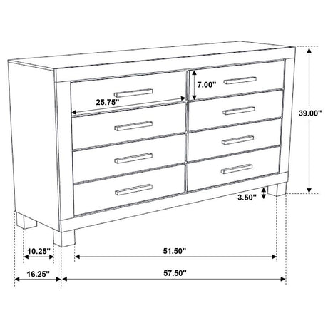 Woodmont - 8-Drawer Dresser - Rustic Golden Brown