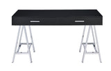 Coleen - Desk - Black High Gloss & Chrome Finish