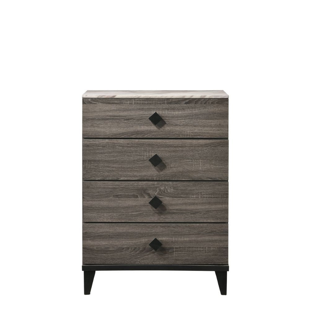 Avantika - Chest - Faux Marble & Rustic Gray Oak