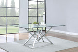 Beaufort - Rectangular Glass Top Dining Table - Chrome