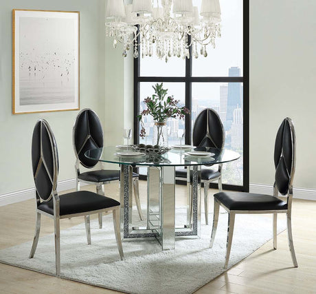 Noralie - Dining Table - Mirrored & Faux Diamonds