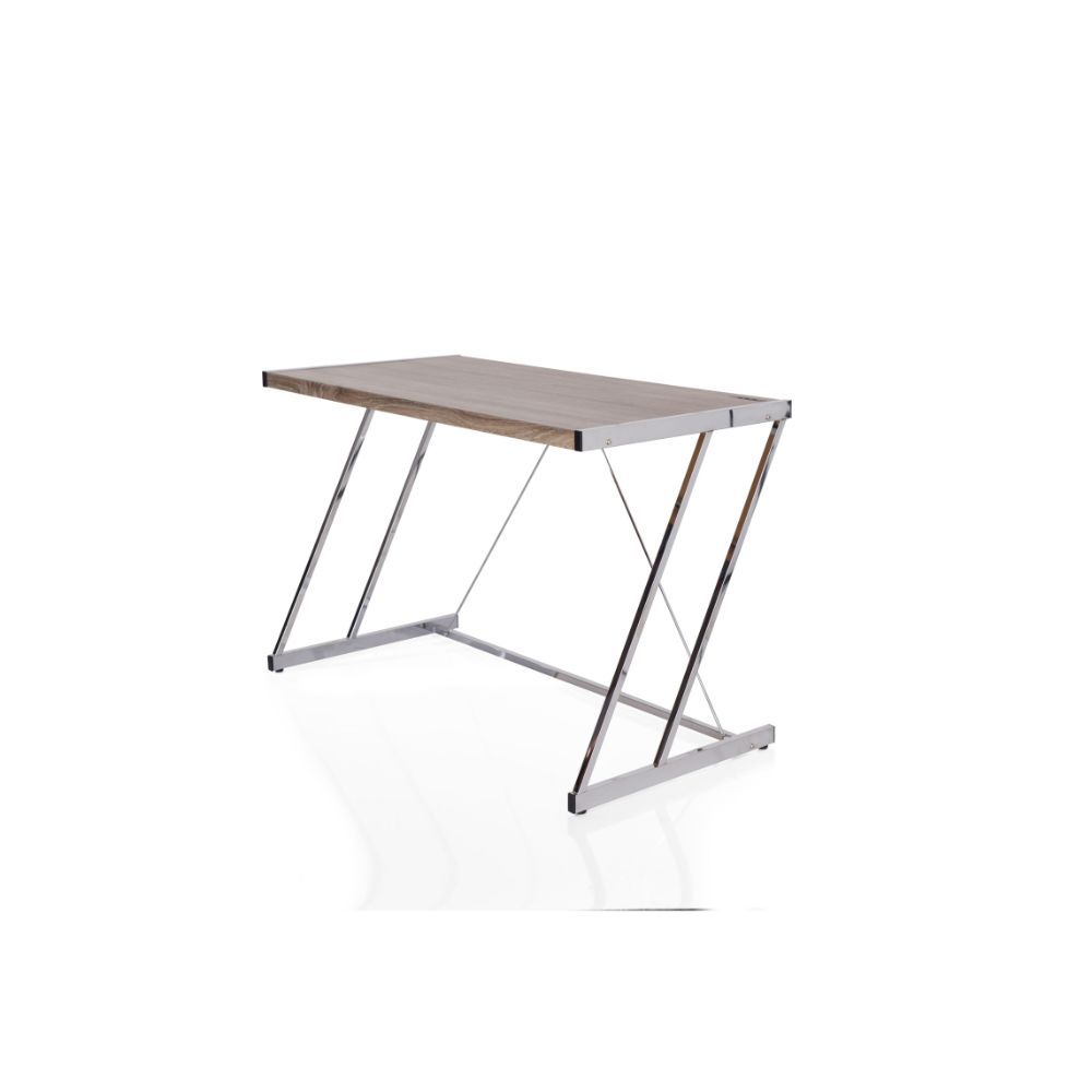 Finis - Desk - Weathered Oak & Chrome