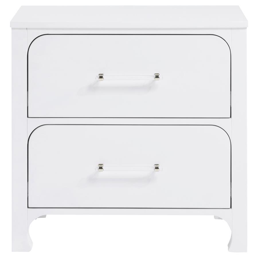 Anastasia - 2-Drawer Nightstand - Pearl White