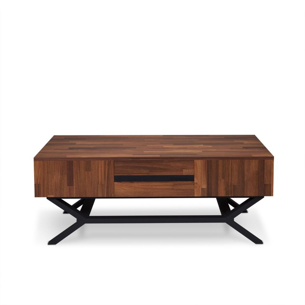 Karine - Coffee Table - Walnut & Sandy Black