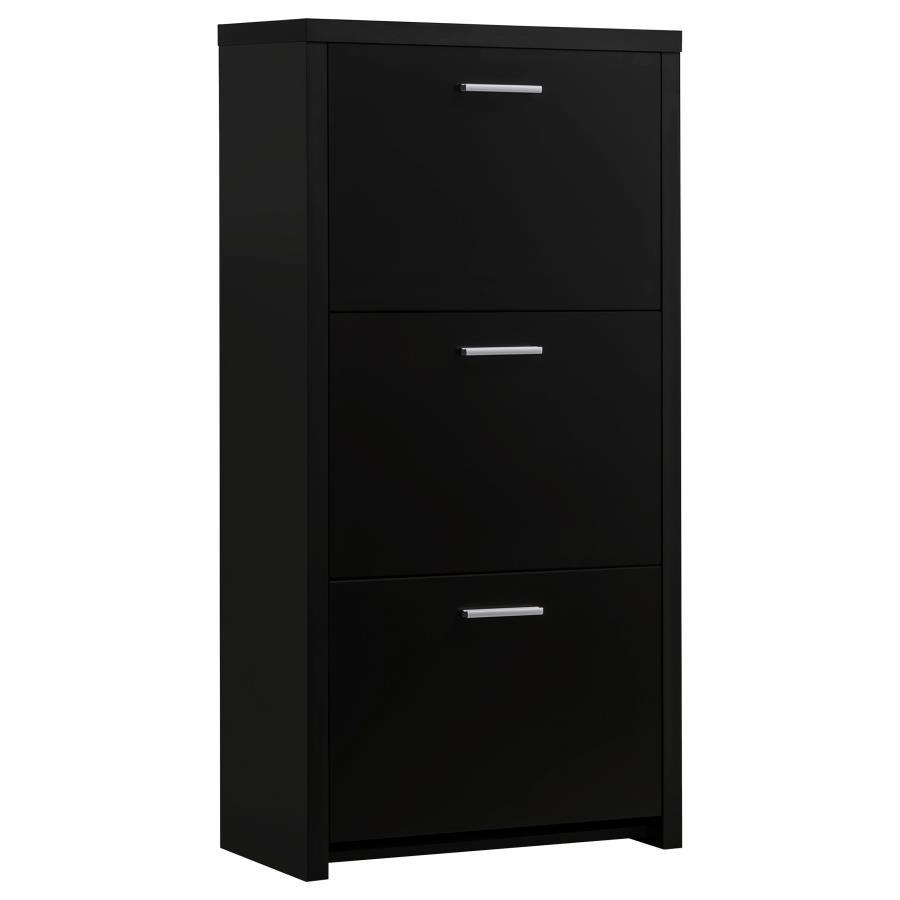 Vivian - 3-Drawer Engineered Wood Shoe Cabinet - Black