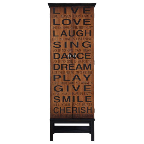 Lovegood - 2 Door Wood Tall Storage Cabinet - Black And Brown