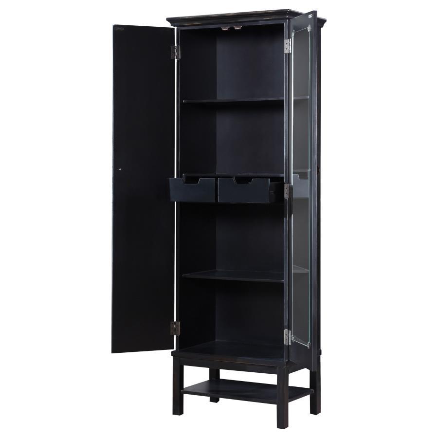 Lovegood - 2 Door Wood Tall Storage Cabinet - Black And Brown