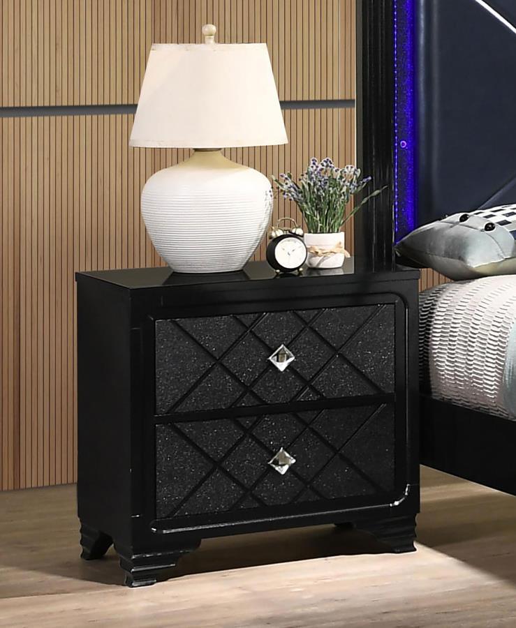 Penelope - 2-Drawer Nightstand - Midnight Star